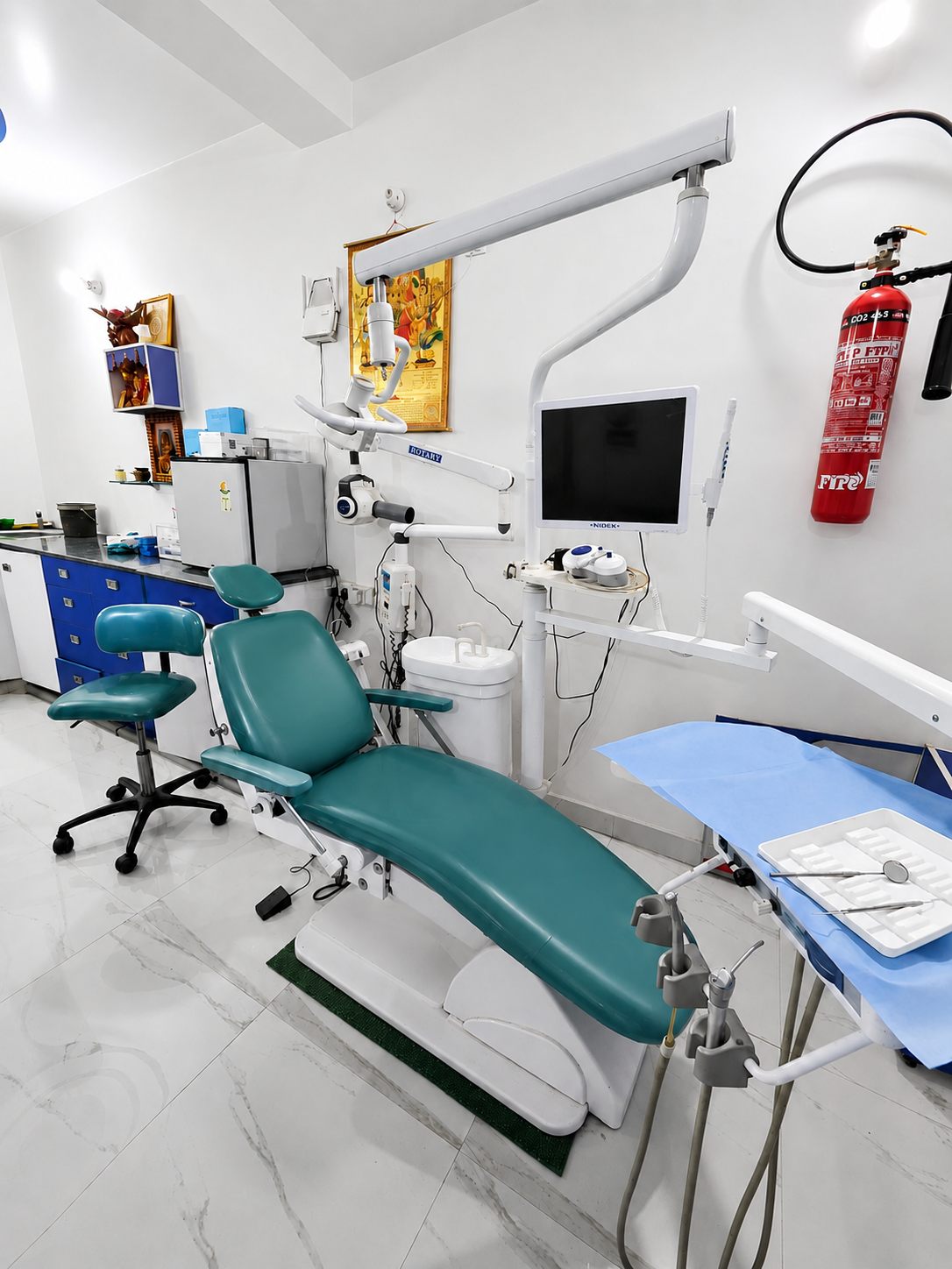 Modern dental treatment room with equipment