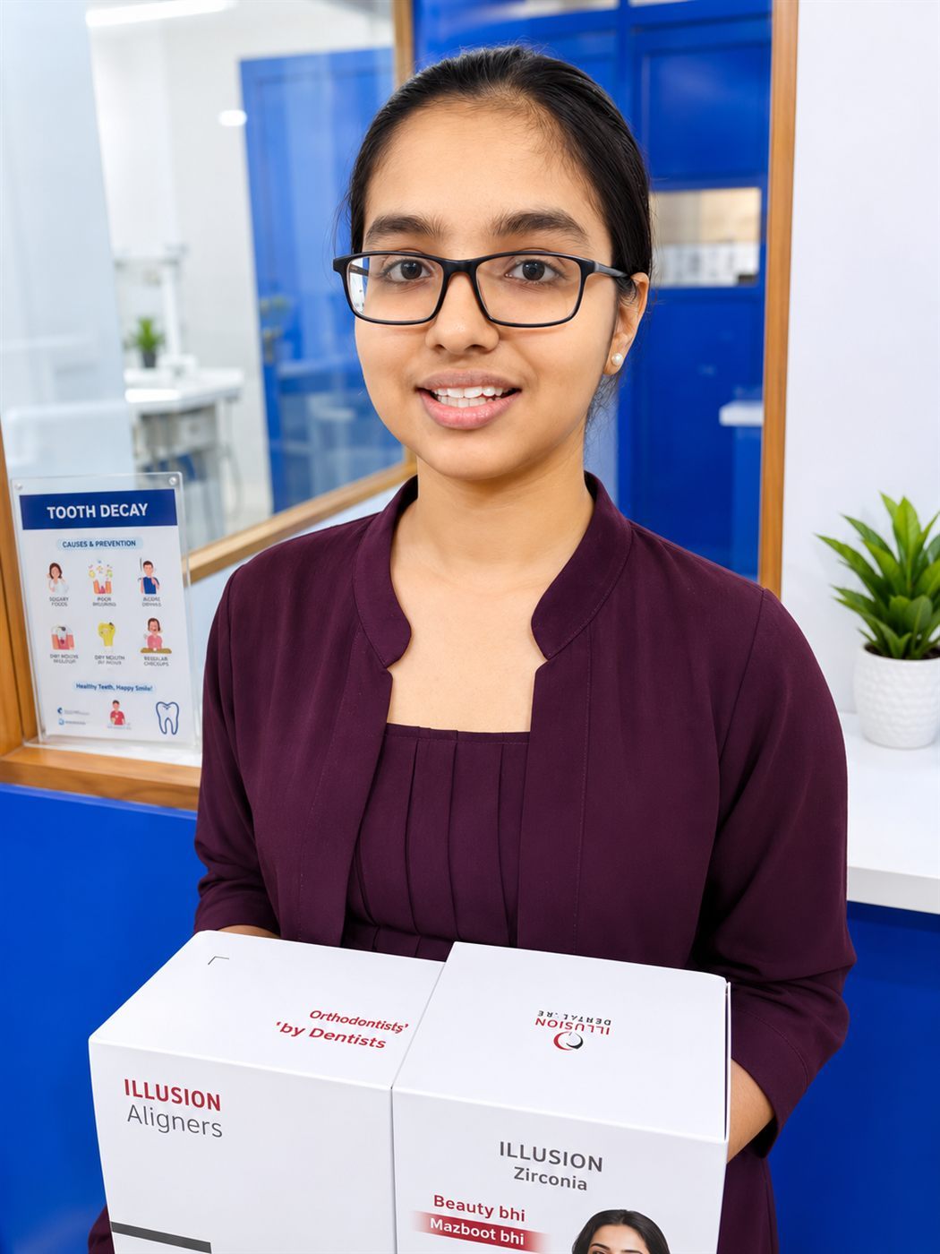 Happy clear-aligner patient at Apna Dental Hospital